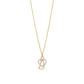 Siersb�l 8 Kt Vedh Engel m/Zirkonia inkl. Forgyldt S�lvk�de 20830690300