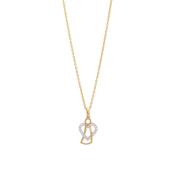 Siersb�l 8 Kt Vedh Engel m/Zirkonia inkl. Forgyldt S�lvk�de 20830690300
