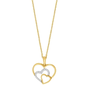 Siersb�l 8kt. Guld Hjertevedh�ng inkl. Forgyldt S�lvk�de 20832230300
