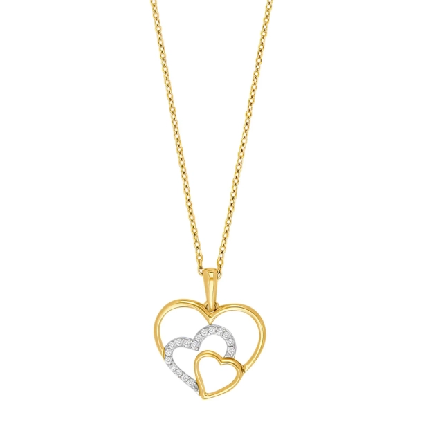 Siersb�l 8kt. Guld Hjertevedh�ng inkl. Forgyldt S�lvk�de 20832230300