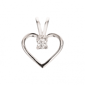 14kt Kleopatra Hvidgulds Hjerte m/0.15ct W/SI Brillant 2126.15