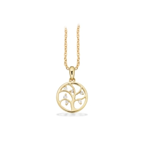 Scrouples 14 Kt Guld Livets Tr m/Brillant/forgyldt Slv kde 214745