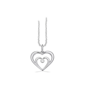 Scrouples 8kt Hvg Hjerte 0,02ct m/Slv Kde 215854