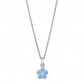 Rhodineret Slv Blomst m/Zirkonia + Kde 216 326