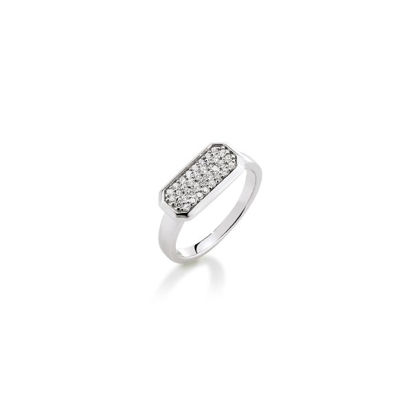 Rhodineret Slv Ring m/Zirkonia 21623923-75