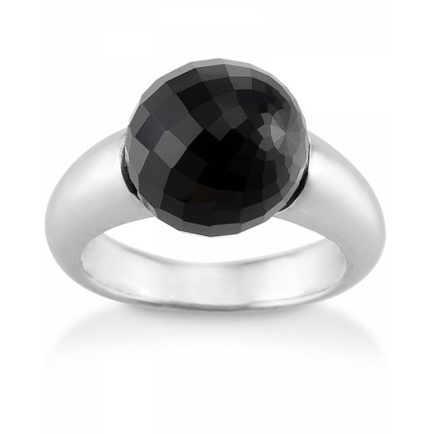 Rhodineret Slv Ring m/Onyx str. 55 21631908-29