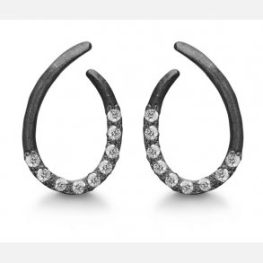 Sorte Slv restikker m/Zirkonia 21921672-75