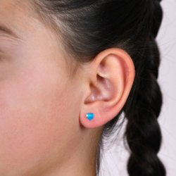 Pia&Per Slv Brnerestikker m/Turkis Hjerte 2200615