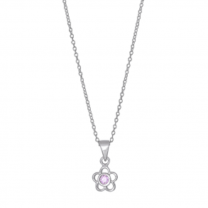 Rhodineret Slv Blomst m/Zirkonia + Kde 234 023