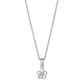 Rhodineret Slv Blomst m/Zirkonia + Kde 234 024