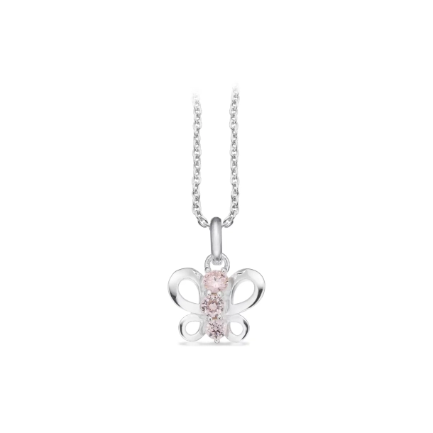 Scrouples Slv Sommerfugl Vedh. m/Pink Cz 241352