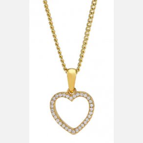 Aida Forgyldt Hjertevedhng m/Zirkonia + Kde 245 072-3