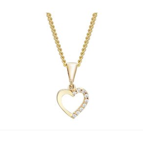 8 Kt Guld Hjerte m/Forgyldt K�de 283019CZ3