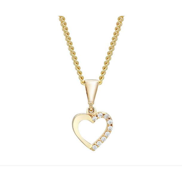 8 Kt Guld Hjerte m/Forgyldt K�de 283019CZ3