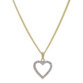 8 Karat Hjerte med/Zirkonia +Kde 283012CZ3