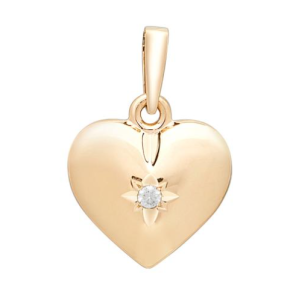 Forgyldt Slv Hjertevedhng m/Hvid Zirkonia 29160295900