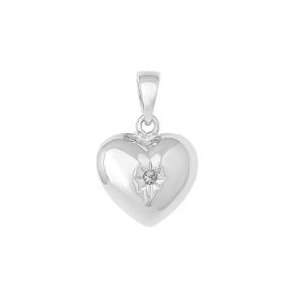 Rhodineret Slv Hjertevedhng m/Hvid Zirkonia 29160590900