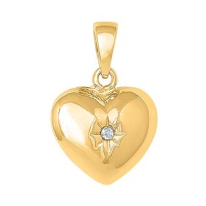 Forgyldt Slv Hjertevedhng m/Hvid Zirkonia 29160595900
