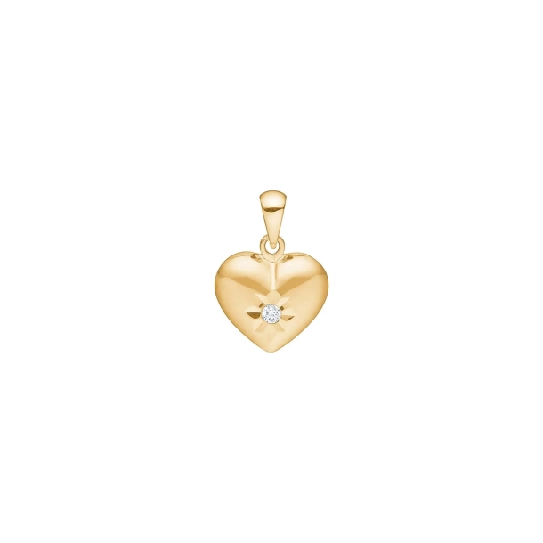 Siersb�l 8 Kt Guld Hjerte m/Zirkonia 29170170300