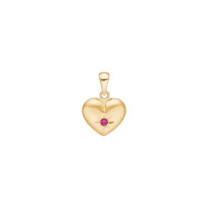 Siersb�l 8 Kt Guld Hjerte m/R�d Zirkon 29170170315