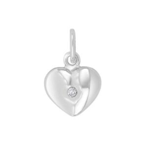 Rhodineret Slv Hjertevedhng m/Hvid Zirkonia 29170190900