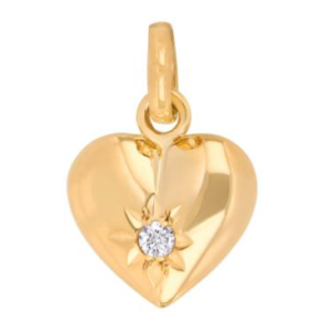Forgyldt Slv Hjertevedhng m/Hvid Zirkonia 29170195900