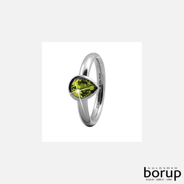 Christina Collect smykker fra Christina Jewelry & Watches - 3.3A-53 Slv Peridot Pear Ring str 53