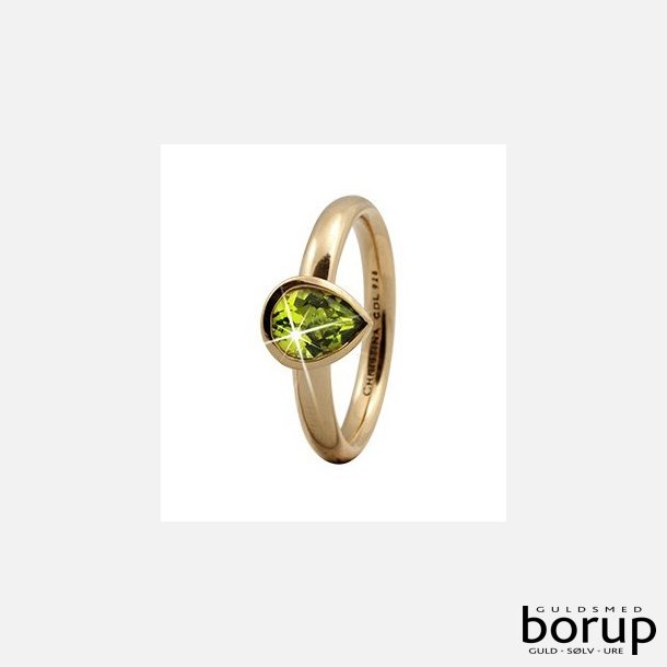 Christina Collect smykker fra Christina Jewelry & Watches - 3.3B-49 Forgyldt Peridot Pear Ring str 49