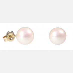 8kt. restikker m/Perler 4-4.5 mm