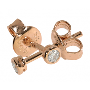 Rosaforgyldte restikker m/Zirkonia 3.5 mm