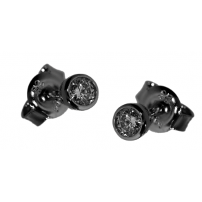 Sort Rhodineret Slv restikker m/Zirkonia 3.5 mm