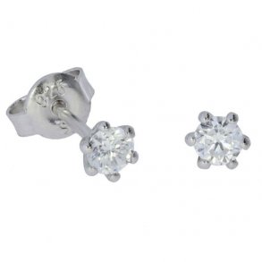 Slv restikker m/Hvide Zirkonia 30-10025-610