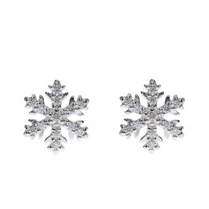 Slv restikker m/Snefnug m/Zirkonia