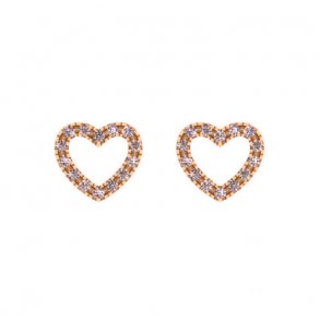 Rosaforgyldte Hjerte restikker m/Zirkonia