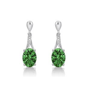 Slv reringe m/Grnne Cubiske Zirkonia