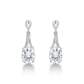 Slv reringe m/Hvide Krystaller og Zirkonia