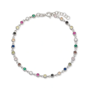 Scrouples Slv Armbnd med multicolor zirkonia