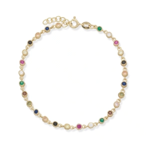 Scrouples Forg. Armbnd m/Farvede Cz 300202a