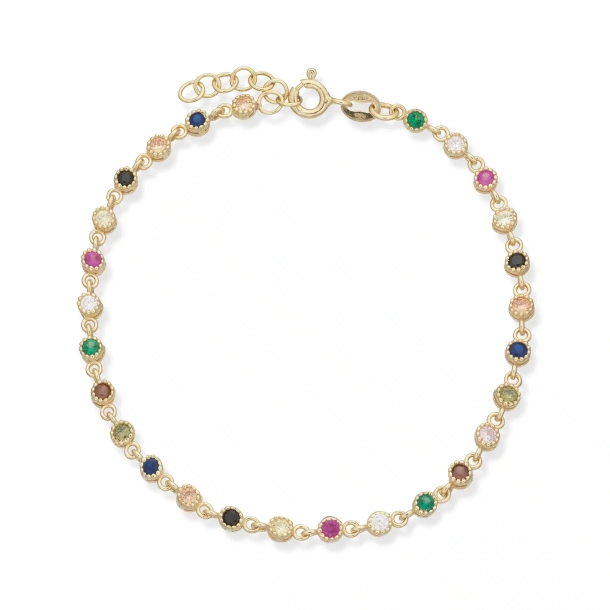 Scrouples Forg. Armbnd m/Farvede Cz 300202a