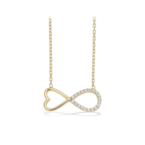 Scrouples Forgyldt Uendelighedstegn Halskde med zirkonia