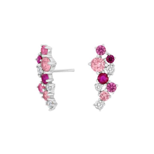 JoanliNor Nadinenor Rhod. Slv restikker m/Pink Cz 30454060918