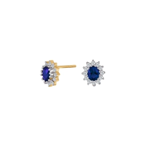 Siersb�l 8 Kt Roset�restik m/Syntetisk Safir & Hvide Zirkoner 30831010316