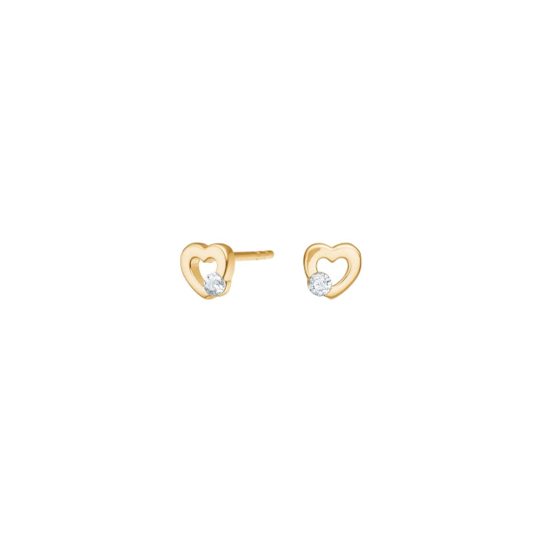 8kt. Guld Hjerte �restikker m/Cz - 30832670300