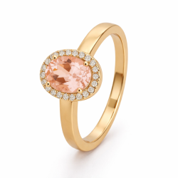 14KT.RING 0,07 W.SI+PINK MORGANITE 