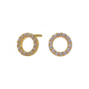 Joanli Nor Annanor Cirkel�restikker Forgyldt S�lv m/Zirkonia