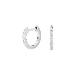 Joanli Nor Hellenor Slv Creoler m/Hvide Zirkonia