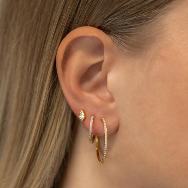 Joanli Nor Junenor Forgyldt Slv Creoler m/Cz