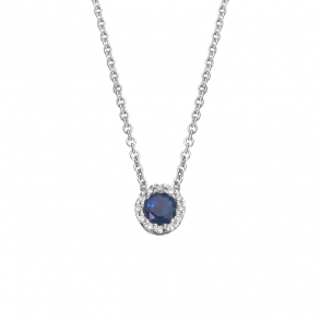 14kt Vedhng m/Safir og 0.04 ct Brillant 35-411D-QB-SP