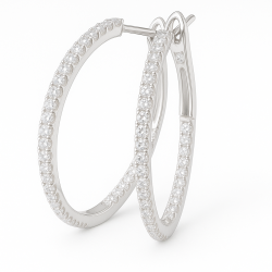 14 kt. hvidguldscreoler pavbesat med 0,26 ct. W/SI brillanter