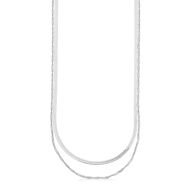 Scrouples Slv Dobbelt rkke singapore Halskde